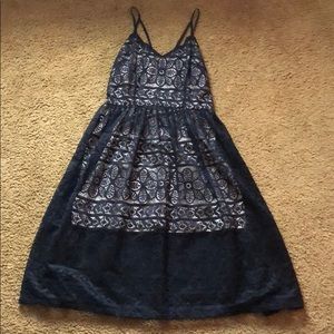 Black lace midi dress